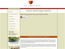 Tablet Screenshot of fiveprinceshotel.com